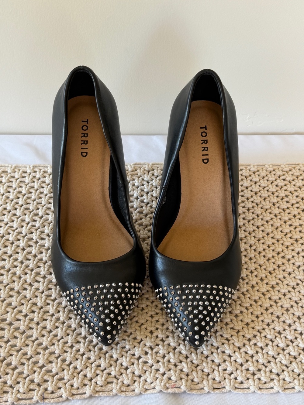 torrid Black Studded Pointed-Toe Pumps